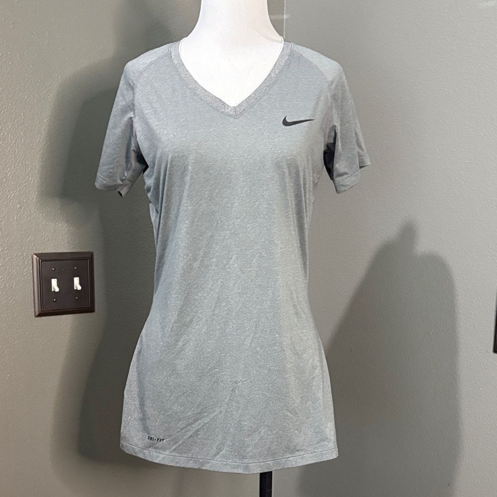 Nike Women's Light Gray V-Neck Tee